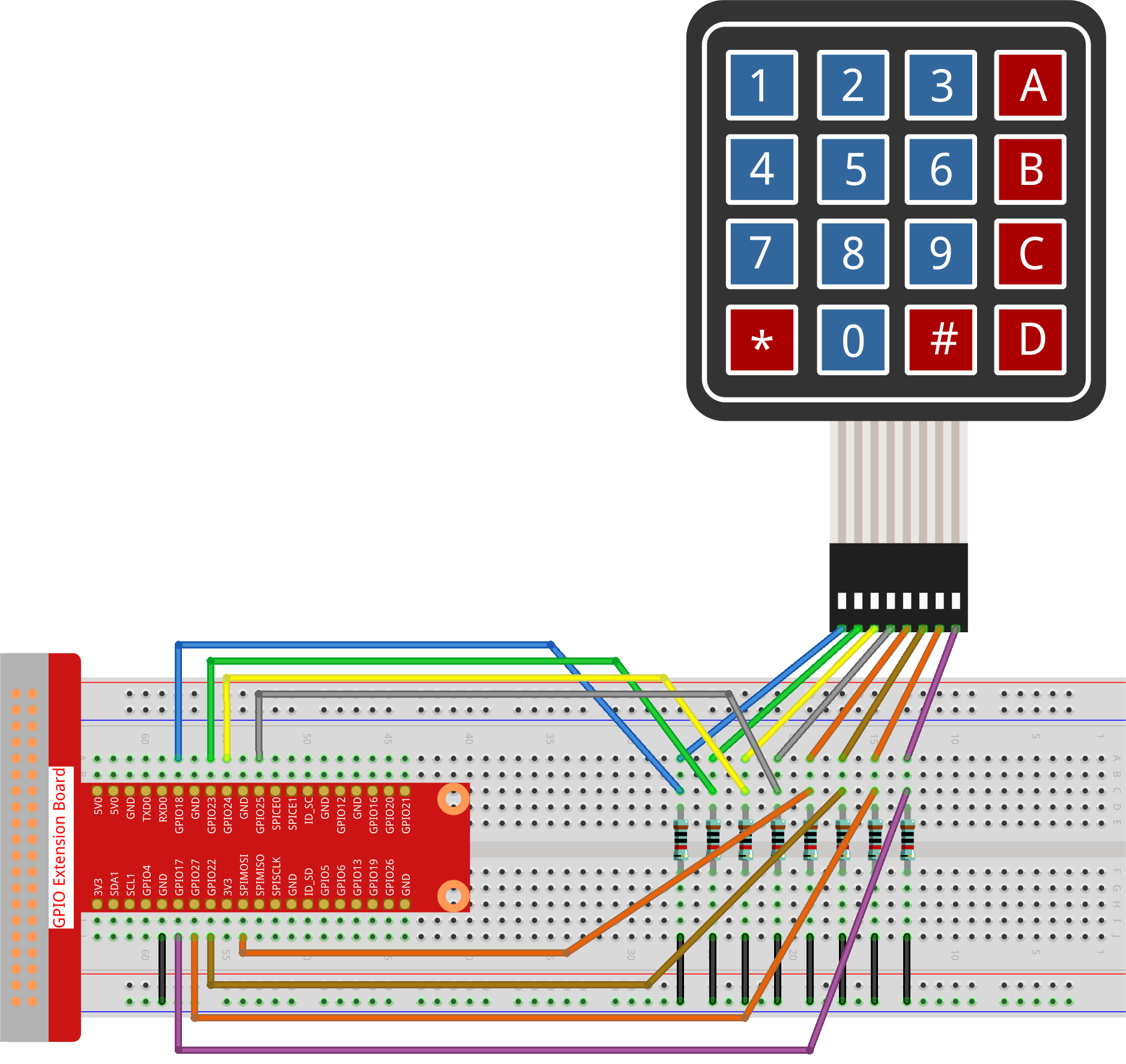 Matrix keypad schematic