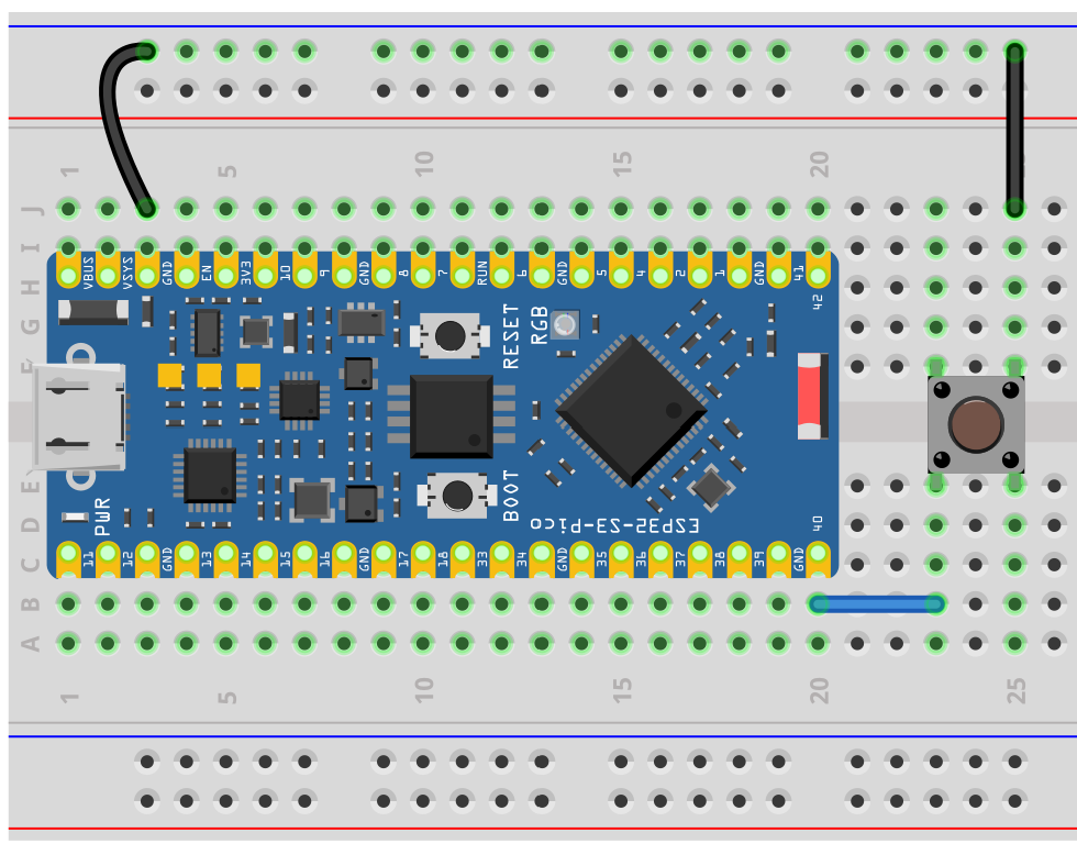 Button with pull-up resistor