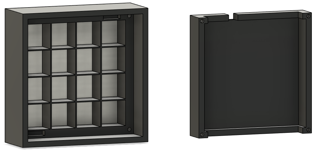 Binary clock enclosure back view