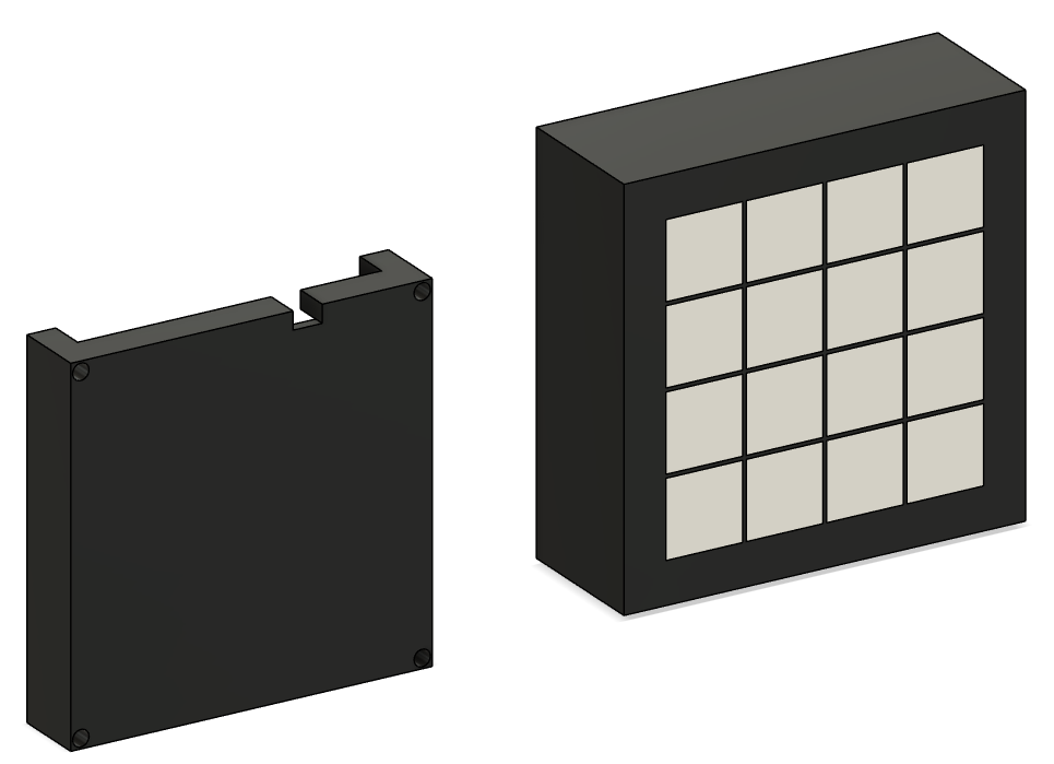 Binary clock enclosure front view